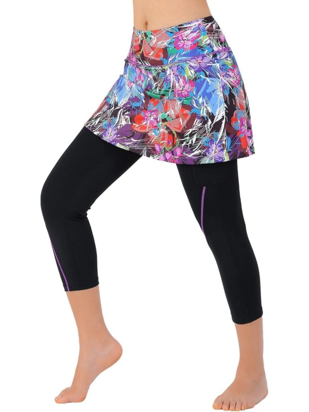 Women's Tennis Skirted Leggings - Stylish Yoga Pants with Skirt for Activewear